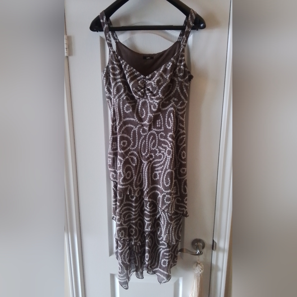 Per Una Brown and White Layered Dress